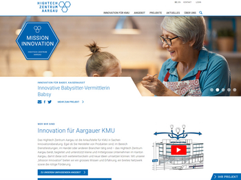 Screenshot Website Hightechzentrum Aargau