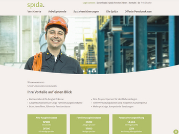 Screenshot der Website SPIDA