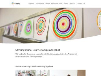 Screenshot der Website etuna